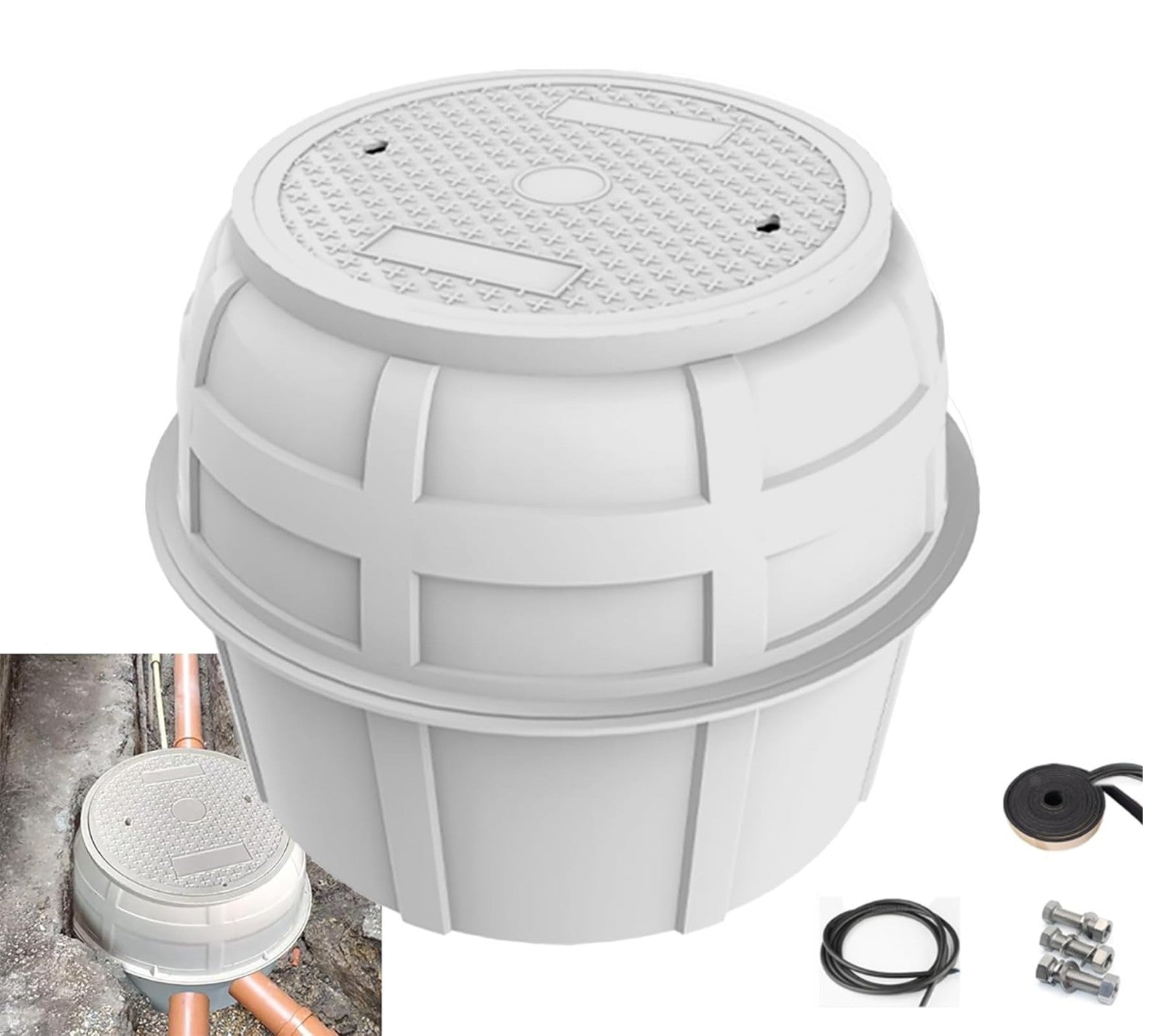 Natotela 40x31.5H Fiberglass Manhole Enclosure/Underground/Vault/Junction Box