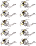 New Gobrico 10 Pack Satin Nickel Keyless Wave Levers Handles , W/ FREE SHIPPING