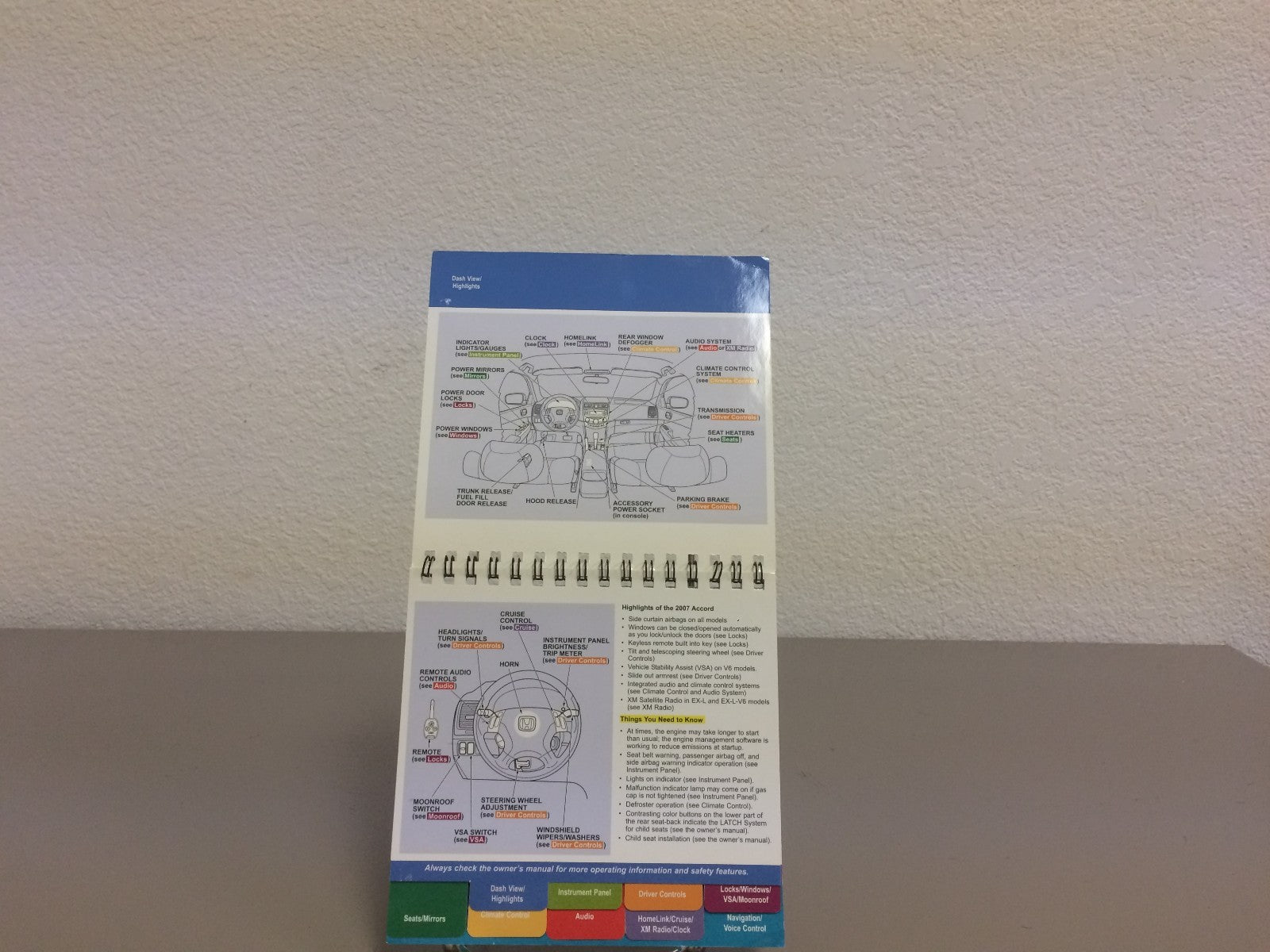 2007 Honda Accord Coupe Genuine OEM Owners Manual Set w/Case & Bonus Key FOB