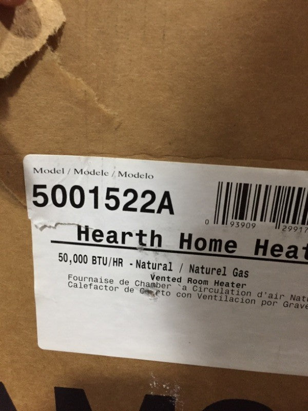 Williams 50k BTU - Natural Gas Room Heater Model Number 5001522A--New Open Box