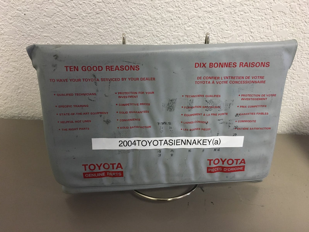 2004 Toyota Sienna Genuine OEM Owner's Manual Set w/Case & Bonus Key FOB