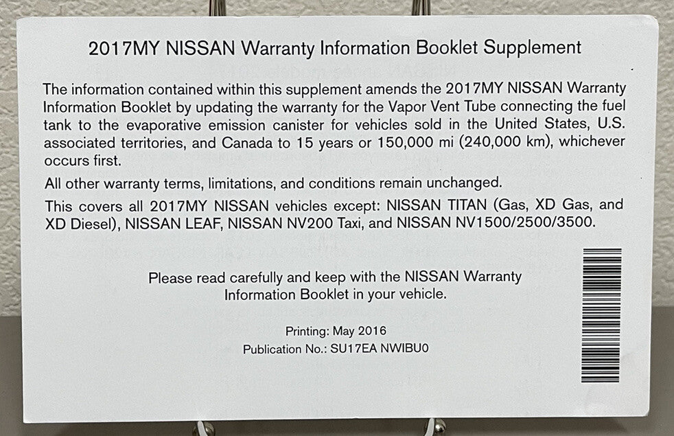 2017 Nissan Altima Sedan OEM Owner's Manual Set & Case