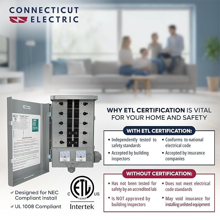 Connecticut Electric EmerGen Manual Transfer Switch Kit EGS107501G2K50 30A/50FT