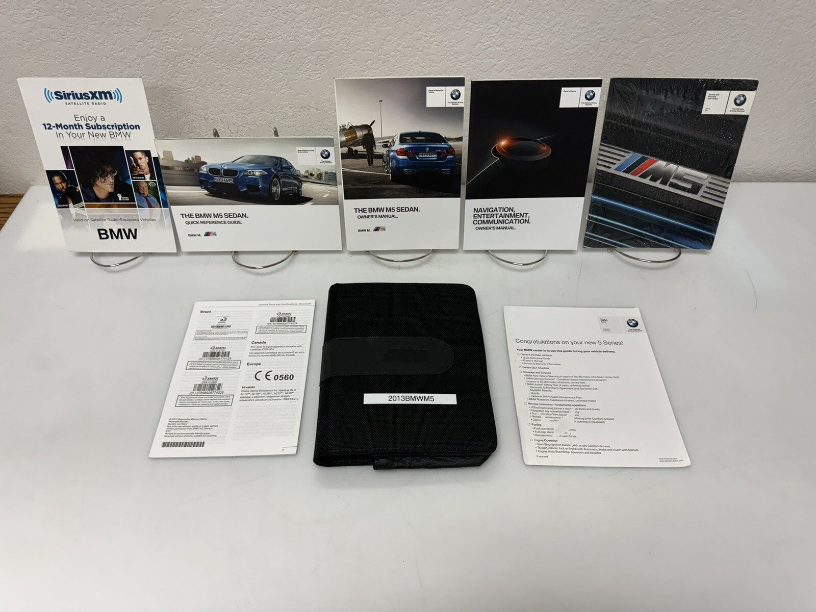 2013 BMW M5 Sedan Genuine OEM Owner's Manual Set w/Navigation and BMW "M" Case