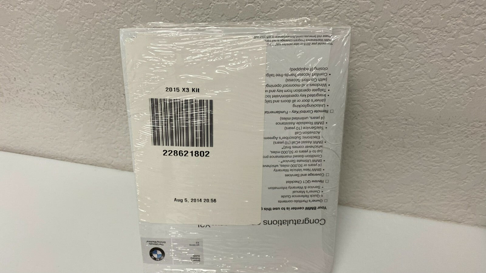 2015 BMW X3 28i 28d 35i sDrive xDrive Genuine OEM Owner's Manual Set w/Case