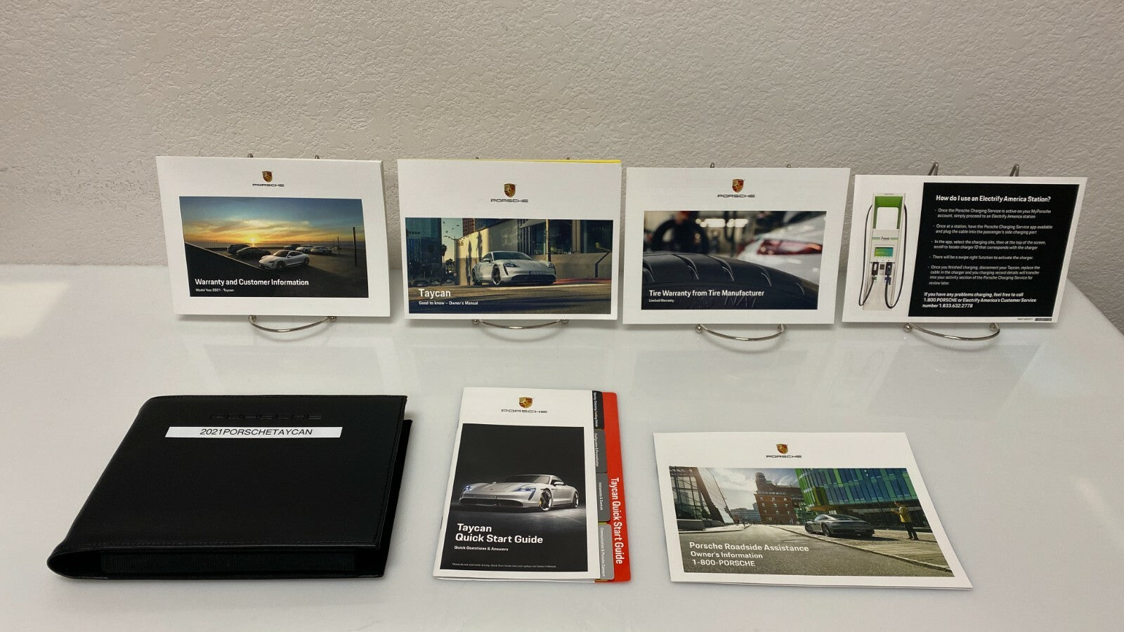 2021 Porsche Taycan Genuine OEM Owner's Manual w/Navigation and logo case