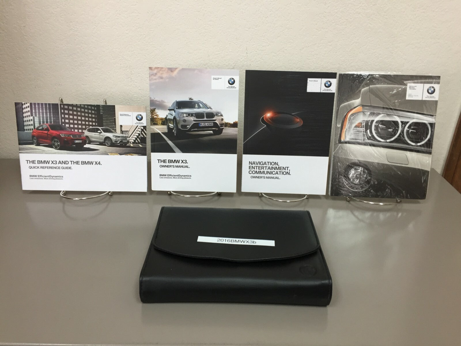 2016 BMW X3 Genuine OEM Owner's Manual Set w/BMW Case and Navigation Manual