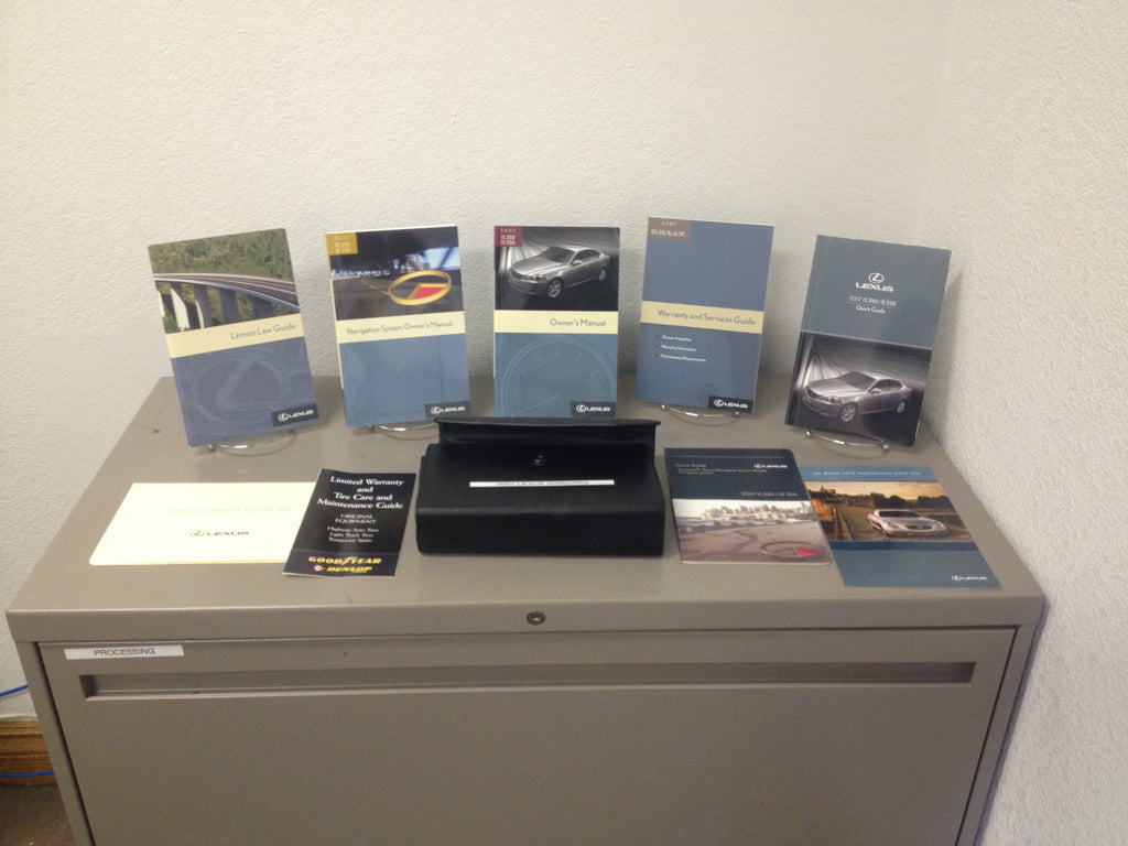 2007 Lexus IS250 IS350 Genuine OEM Owner's Manual Set w/Navi Manual & Lexus Case
