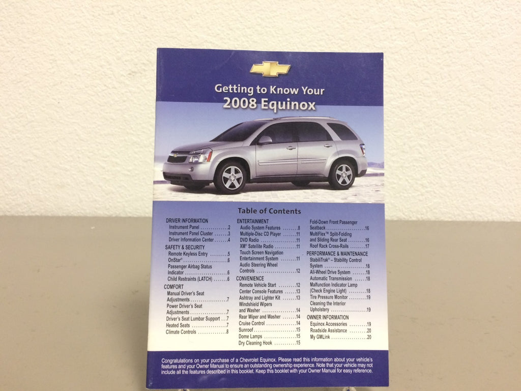 2008 Chevrolet Equinox Genuine OEM Owner's Manual Set w/Case and Navigation