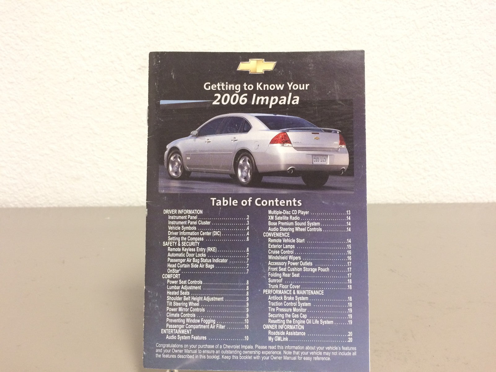2006 Chevrolet Chevy Impala Genuine OEM Owner's Manual Set-Free Shipping.