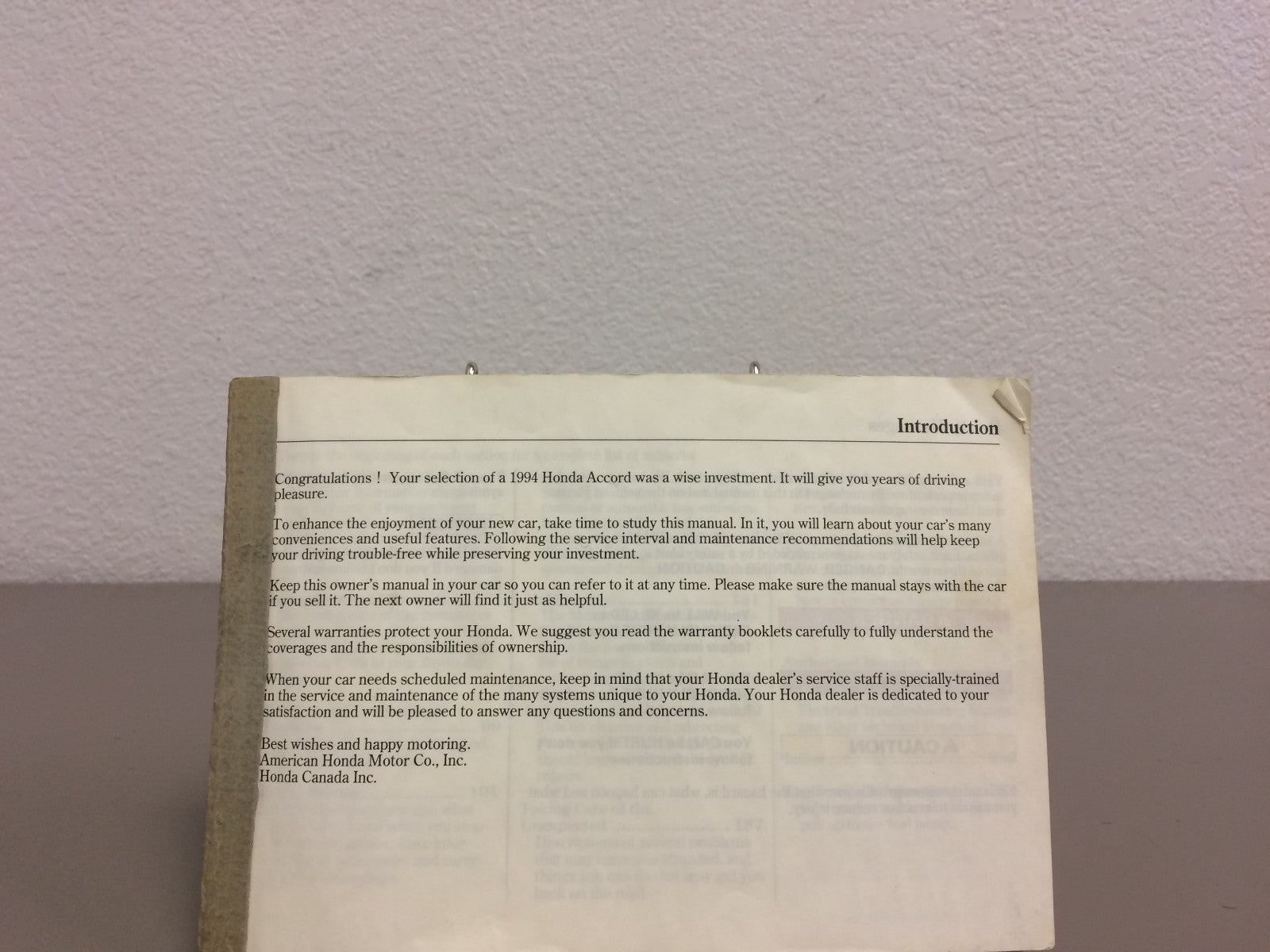 1994 Honda Accord Sedan Genuine OEM Owner's Manual--Free Shipping!