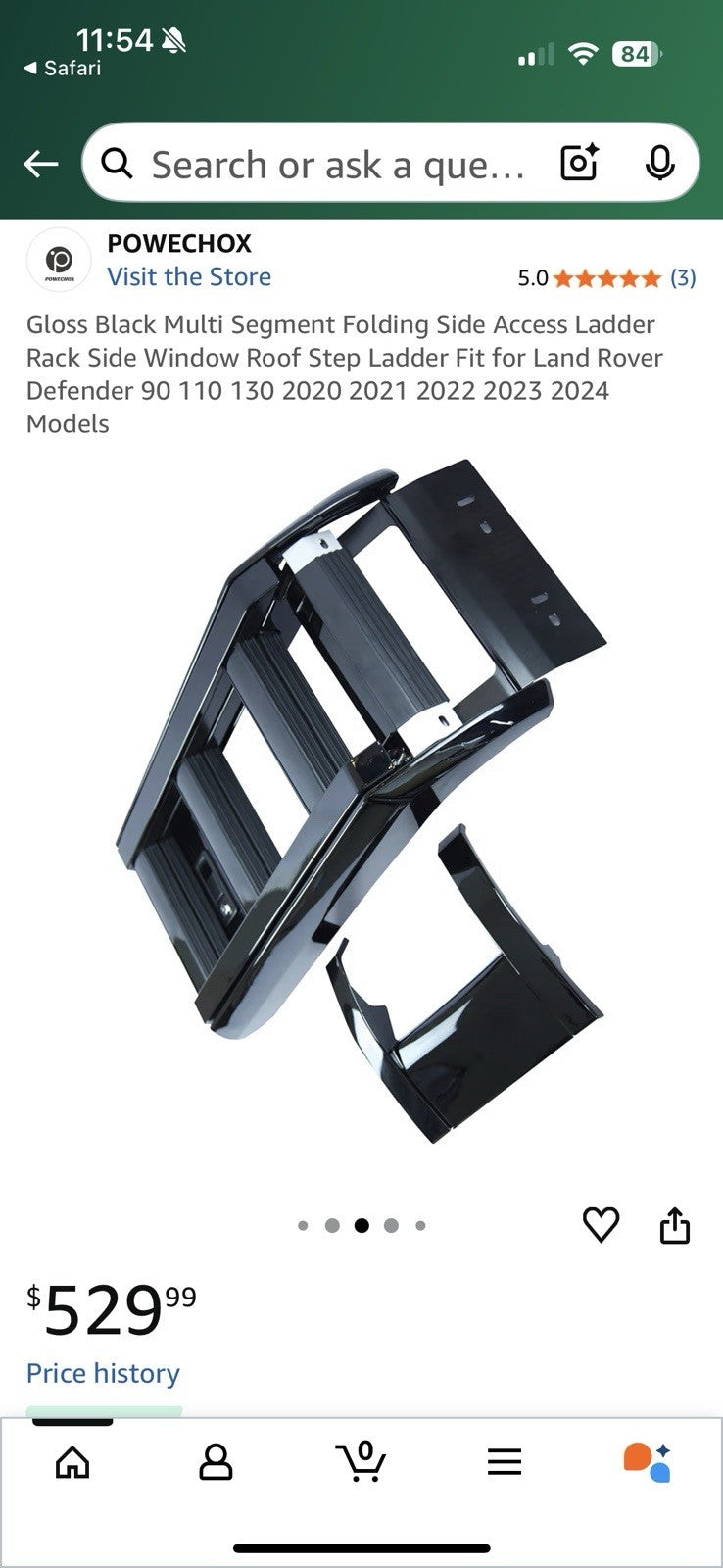 2020-2025 LAND ROVER DEFENDER SIDE ROOF RACK SIDE ACCESS LADDER