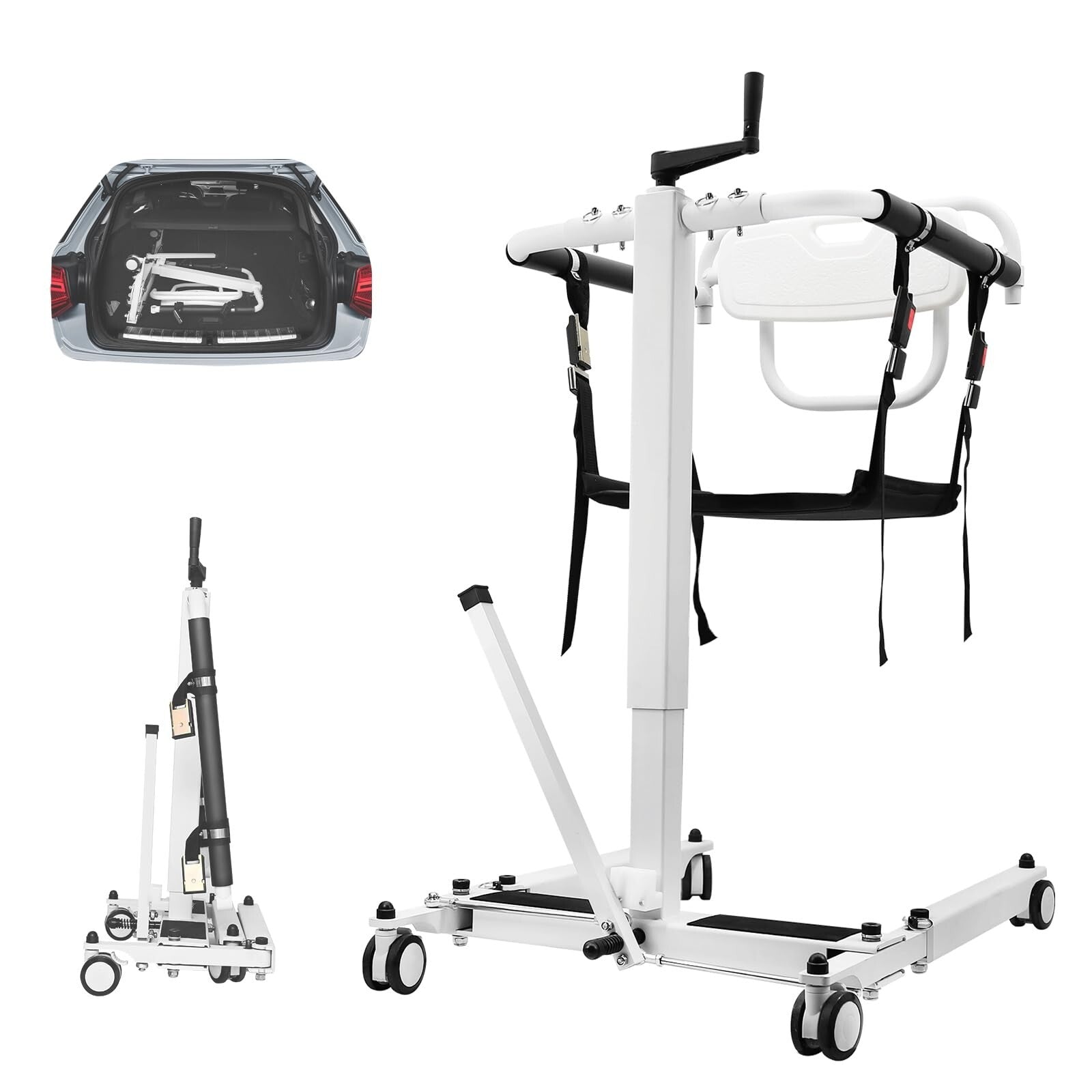 Patient Lift Transfer Chair Adjustable For Home And Car & No Tools Required