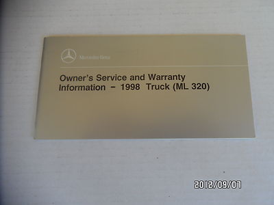 1998  Mercedes Benz ML320 Owners Manual--Fast Free Shipping to All 50 States